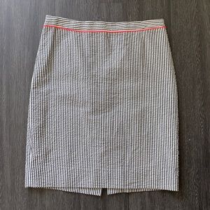 J.Crew Seersucker Pencil Skirt, Navy & Pink, Sz 6